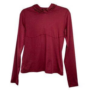 ALO YOGA Alosoft Hooded Runner Top Womens M Medium Cranberry Long Sleeve Hoodie